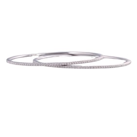 De Beers 3.50ctw Diamond Gold Bangle Bracelet Set