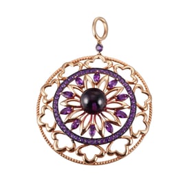 Bucherer 18k Gold Amethyst Large Pendant