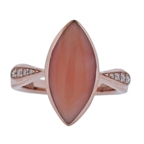 Kabana Rose Gold Coral Diamond Ring