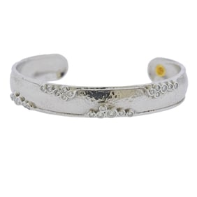 Gurhan Pointelle Sterling Silver Diamond Cuff Bracelet