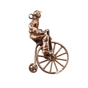 Antique English 9k Gold Unicyclist Pendant