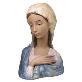 Lladro Porcelain Madonna Virgin Mary Head Bust Figurine