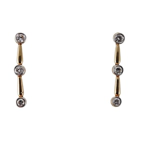 18k Yellow Gold Diamond Drop Earrings
