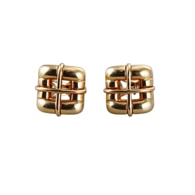 Tiffany & Co Biscayne Square 18k Yellow Gold Earrings