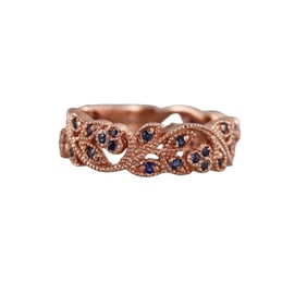 14k Rose Gold Sapphire Band Ring