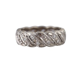 Midcentury 14k Gold Diamond Band Ring