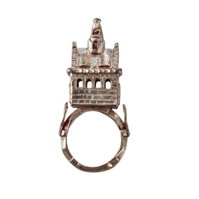Vintage Sterling Silver Castle Ring