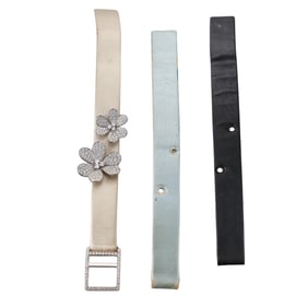 Van Cleef & Arpels Frivole 18k Gold Diamond Leather Bracelet