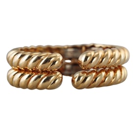 David Webb 18k Yellow Gold Cuff Bracelet Set of 2