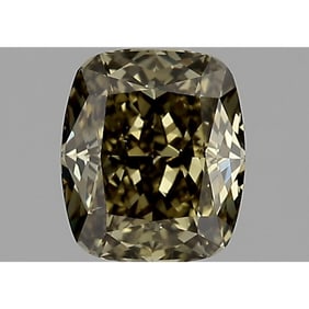 GIA 1.55 ct Cushion Modified Brilliant  Fancy Dark Brown-Greenish Yellow  VS2 Diamond