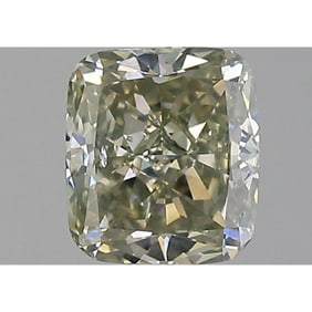 GIA 1.21 ct  Cushion Modified Brilliant Fancy Grayish Yellowish Green SI2 Diamond