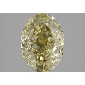 GIA 2.95 ct  Oval Modified Brilliant  Fancy Brownish Greenish Yellow SI2 Diamond