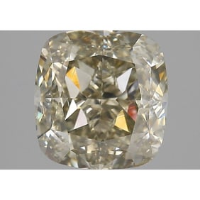 GIA 3.16 ct Cushion Modified Brilliant  Fancy Greenish Yellow-Brown  SI1 Diamond