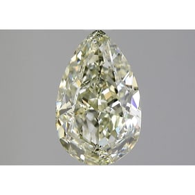 GIA 4.00 ct  Pear Modified Brilliant  Fancy Light Grayish Greenish Yellow  SI2 Diamond