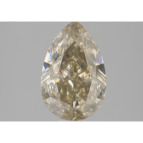 GIA 2.03 ct Pear Modified Brilliant Fancy Greenish Yellow-Brown I1