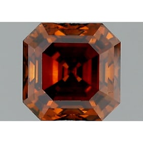 GIA 1.71 ct Square Emerald Cut Fancy Deep Brown-Orange SI2