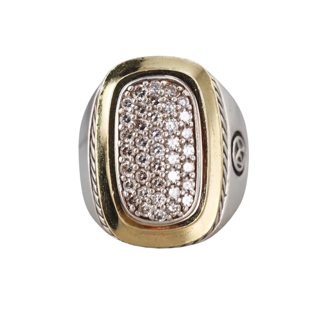 David Yurman Albion 18k Gold Silver Diamond Ring (1 of 5)