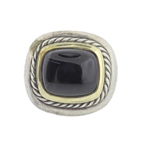 David Yurman Albion Onyx Silver 14k Gold Ring