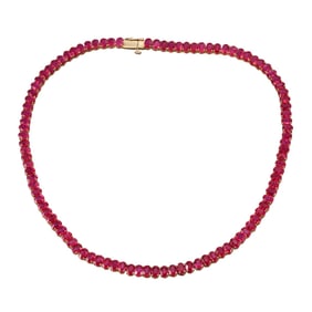 64ctw Ruby 14k Gold Necklace