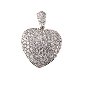 18k Gold 3.50ctw Diamond Heart Pendant