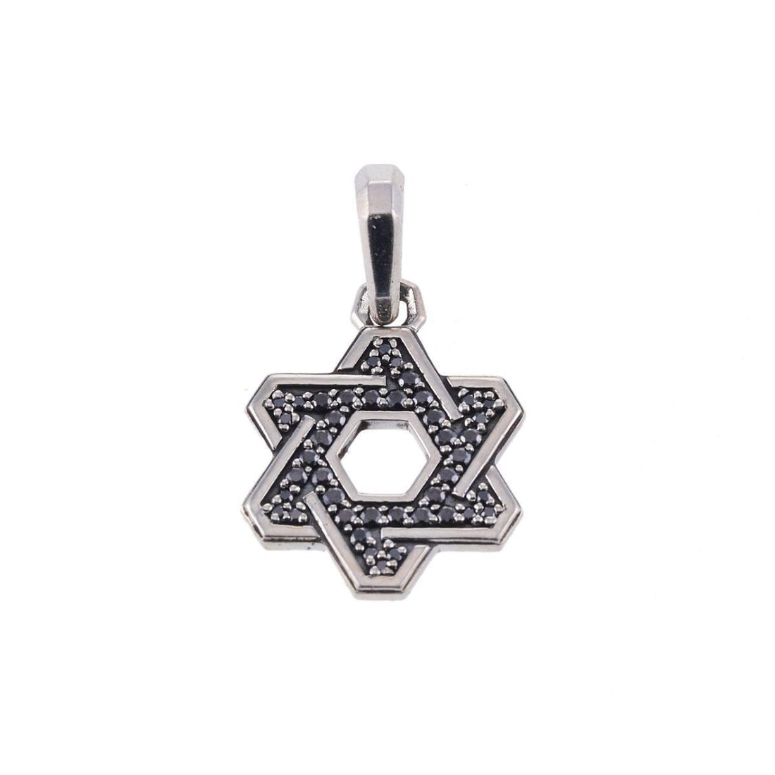 David Yurman Sterling Silver Black Diamond Star of David Pendant (1 of 3)