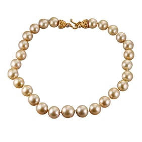 Denise Roberge 22k Gold Golden South Sea Pearl Moonstone Necklace