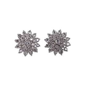 White Gold Diamond Snowflake Stud Earrings
