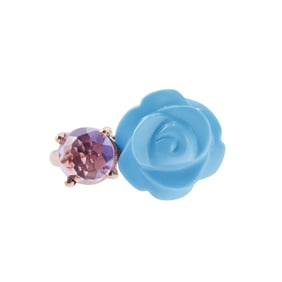 Mimi Milano Grace Turquoise Amethyst Flower Gold Ring