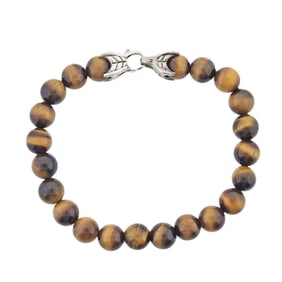 David Yurman Spiritual Bead Tiger's Eye Silver Bracelet