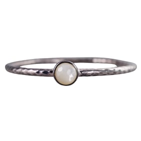 Ippolita Hammered Silver Mother of Pearl Bangle Bracelet