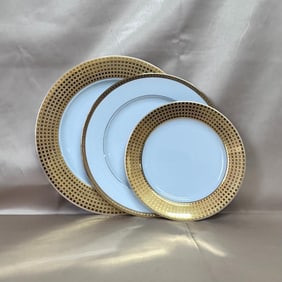 Bernardaud Athena Or Gold France 3pc Place Setting