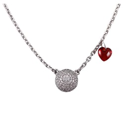 Onirikka 18k Gold Garnet Heart Diamond Pendant Necklace