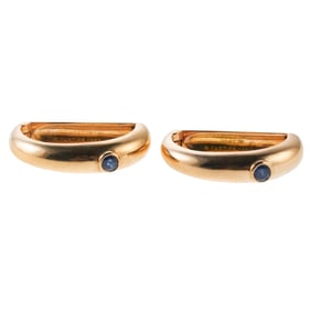 Cartier 18k Gold Sapphire Cufflinks