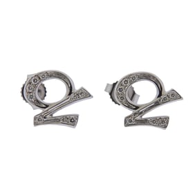 Gubelin 18k Gold Diamond Capricorn Zodiac Sign Stud Earrings