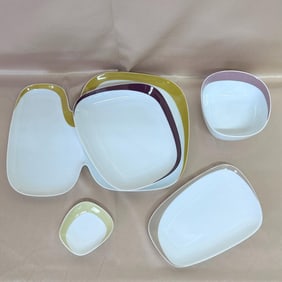 Bernardaud France White Multi Color Plate Dish & Bowl Lot of 16