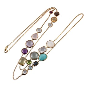 Ippolita Rock Candy 18k Gold Quartz Amethyst MOP Citrine Necklace