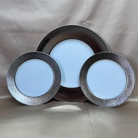 3pc Bernardaud Dune France Accent Salad & Service Plate