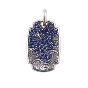 David Yurman Waves Sterling Silver Sapphire Pendant