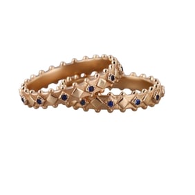 Orly Marcel 18k Gold Sapphire Band Ring Set