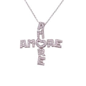 Pasquale Bruni 18k Gold Diamond Amore Pendant Necklace
