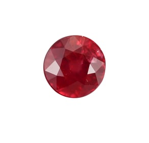 Certified 1.33ct No Heat Vivid Red Round Ruby Gemstone