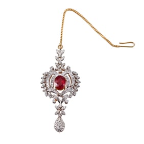 18k Gold Ruby 1.50ctw Diamond Pendant