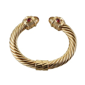 David Yurman Renaissance 9mm Cable 18k Gold Citrine Tourmaline Iolite Bracelet