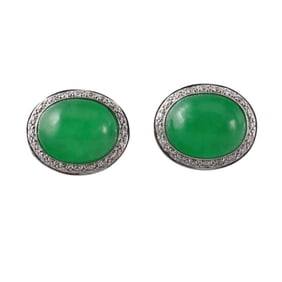 Mimi Milano Leela Jade Diamond 18k Gold Earrings