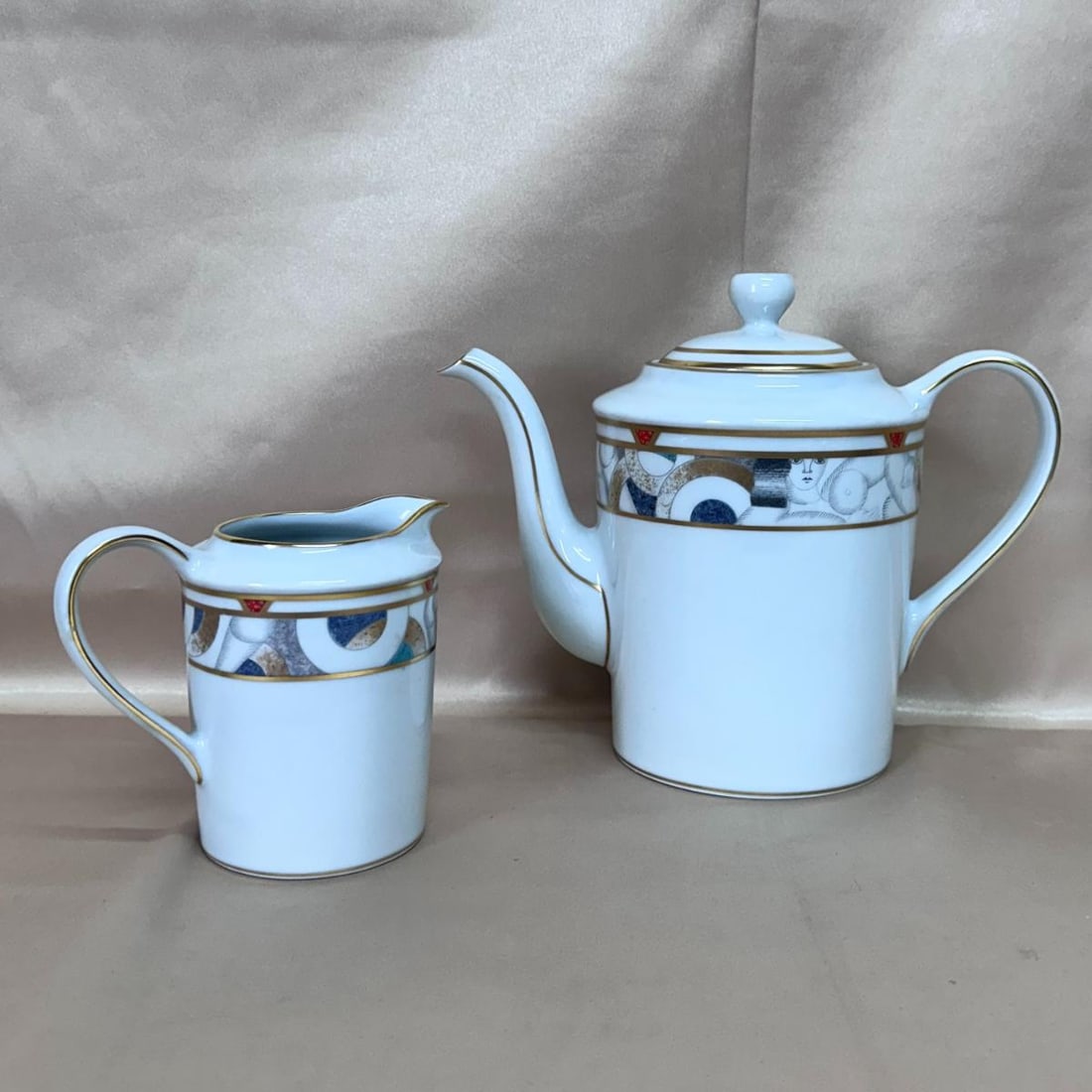 Bernardaud Paris Geometric Nudes Creamer Coffee Pot & Lid Set (1 of 9)