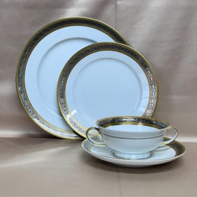 4pc Rosenthal Continental Monaco Monaco Gold & Platinum Dinner Place Setting