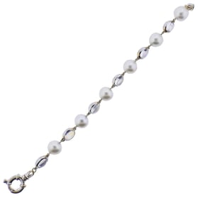 Assael South Sea Pearl Moonstone 18k Gold Bracelet