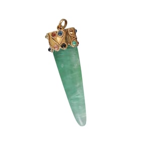 18k Gold Emerald Gemstone Pendant