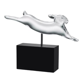 Baccarat Crystal Pompon Running Rabbit Figurine 2610093