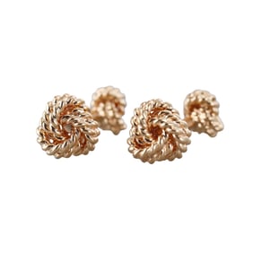Tiffany & Co 14k Gold Woven Knot Cufflinks